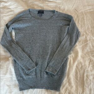 Elegant Gray Women's Cashmere Crew Neck Sweater L